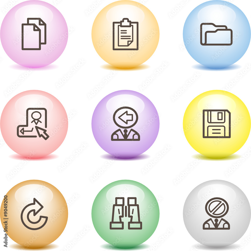 Color ball web icons, set 3 Color ball web icons, set 3