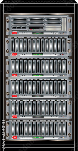 Vector Illustration of Computer Server Cabinet