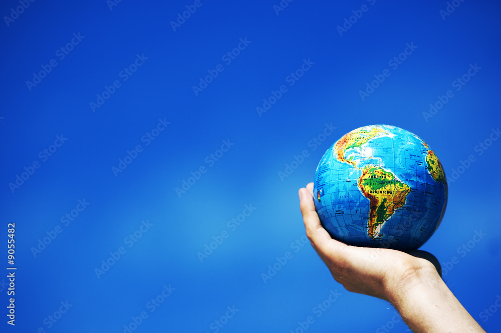 Earth globe protected. Ideal for Earth protection concept etc. Earth globe protected. Ideal for Earth protection concept etc.