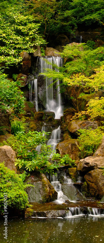 Japanese Gardens Waterfall in Portland Oregon photo