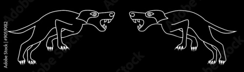 fighting dogs-  tattoo, t-shirt design