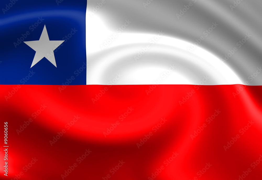 Chilean flag waving in the wind Chilean flag waving in the wind