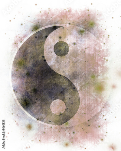 Fototapeta Yin yang symbol on a grunge like background