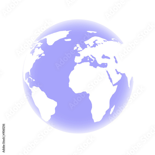 planet earth on a solid white background