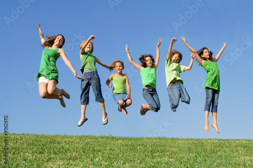 group of childrend jumping