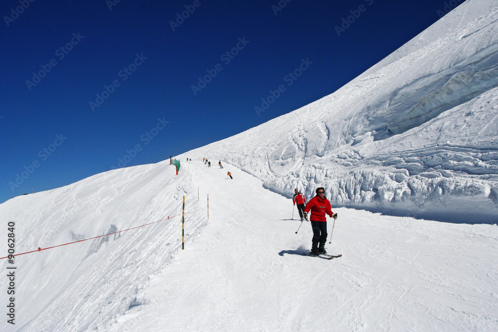 Skiing in Alps, Saas Fee