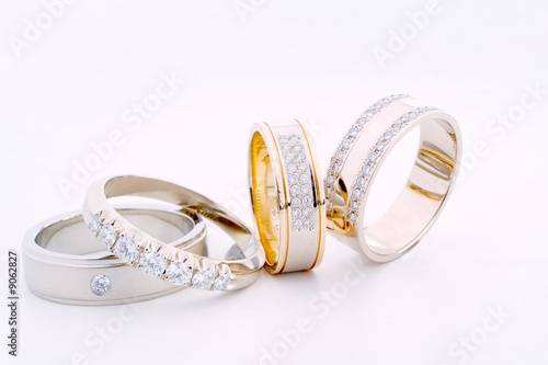 Beautiful gold rings with brilliants