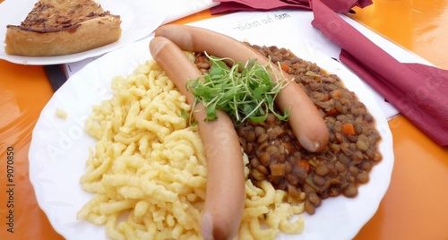 Linsen mit  Spätzle