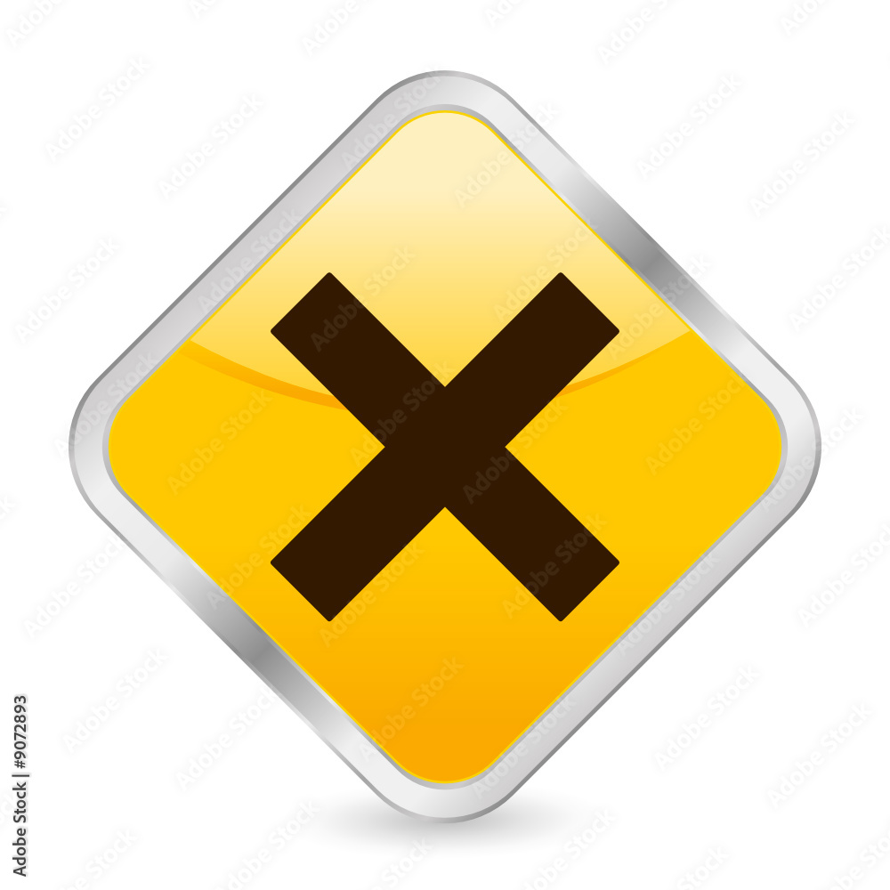 Obraz premium cancel yellow square icon