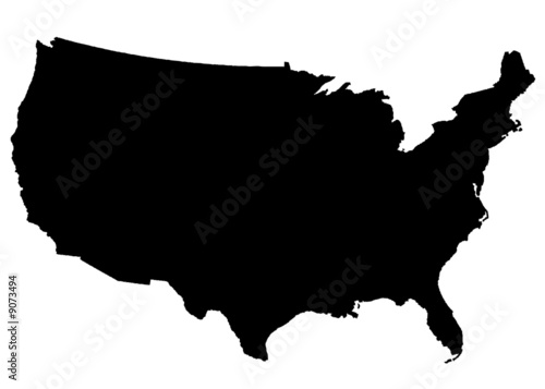 USA Map black