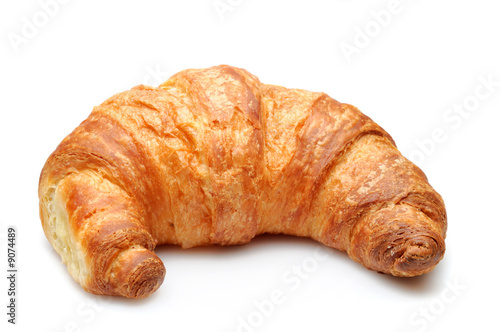 Obraz na plátně Fresh delicious croissant isolated over white background