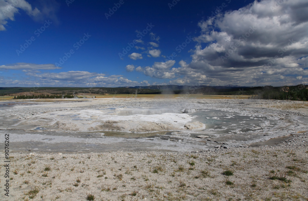 The scenery of Lower Geyser Basin in Yellowstone