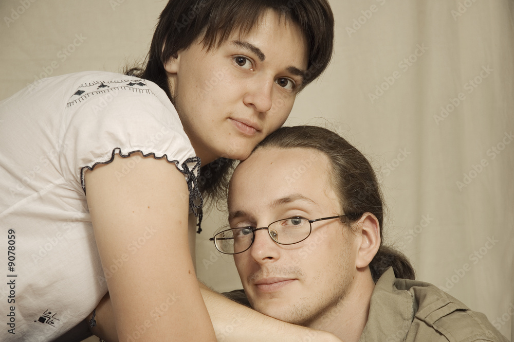 Fototapeta premium portrait of young couple in love