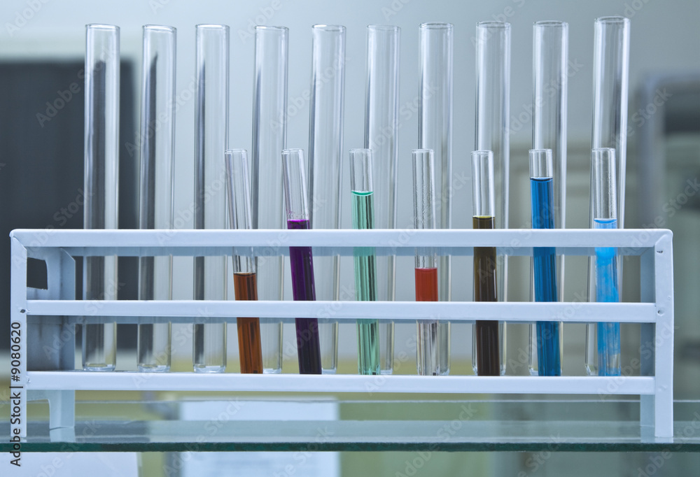Obraz premium Test tubes in a rack,