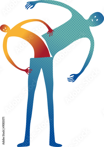 Man borning from the inside of another man