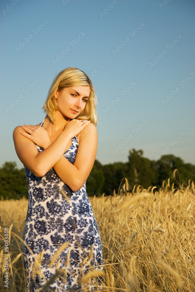 Beautiful woman in the wheat field Beautiful woman in the wheat field