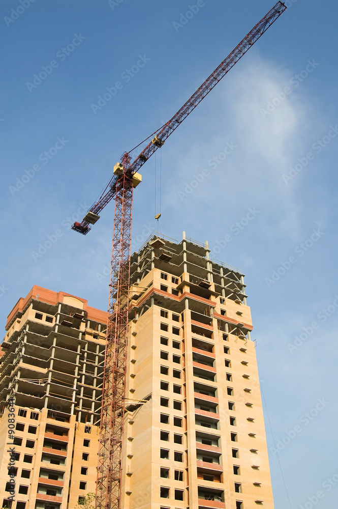 BUILDING OF THE NEW MANY-STOREYED APARTMENT HOUSE