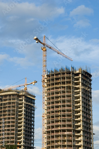 BUILDING OF THE NEW MANY-STOREYED APARTMENT HOUSE