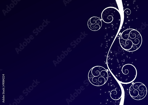 Abstract christmas background with balls and stars