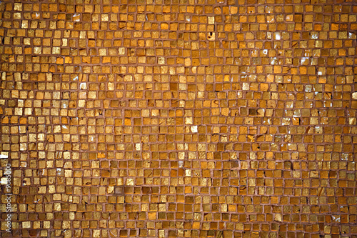 old golden mosaic floor background in romanian monastery