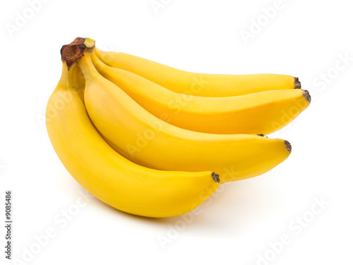 Leinwand Poster Bündel Bananen getrennt auf weißem Hintergrund