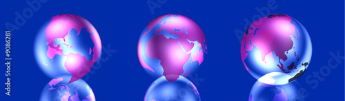 Globus - Asien  Europa  Afrika  Nordamerika