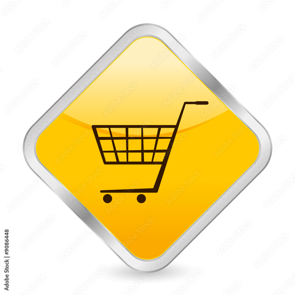 shopping cart yellow square icon shopping cart yellow square icon
