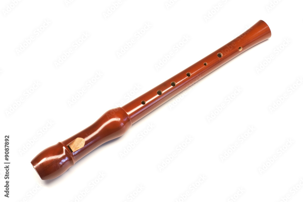 A wood recorder (blockflute) isolated