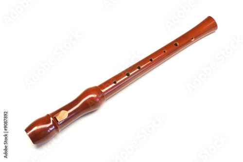 A wood recorder (blockflute) isolated