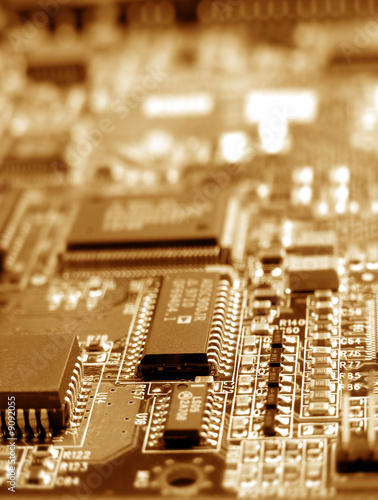 Close up electronic circuit board
