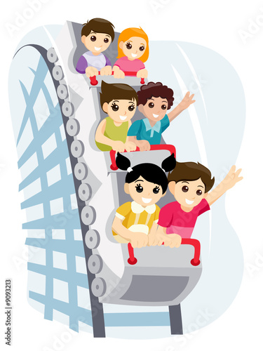 Children on Roller Coaster