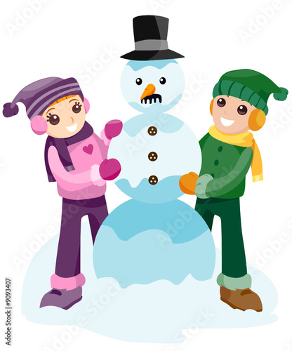 Children Making Snowman