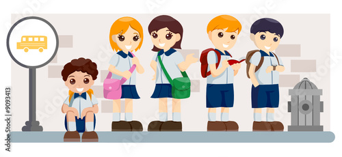 Children waiting for Schoolbus