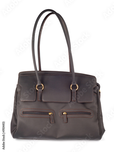 Brown woman bag isolated with clipping path over white