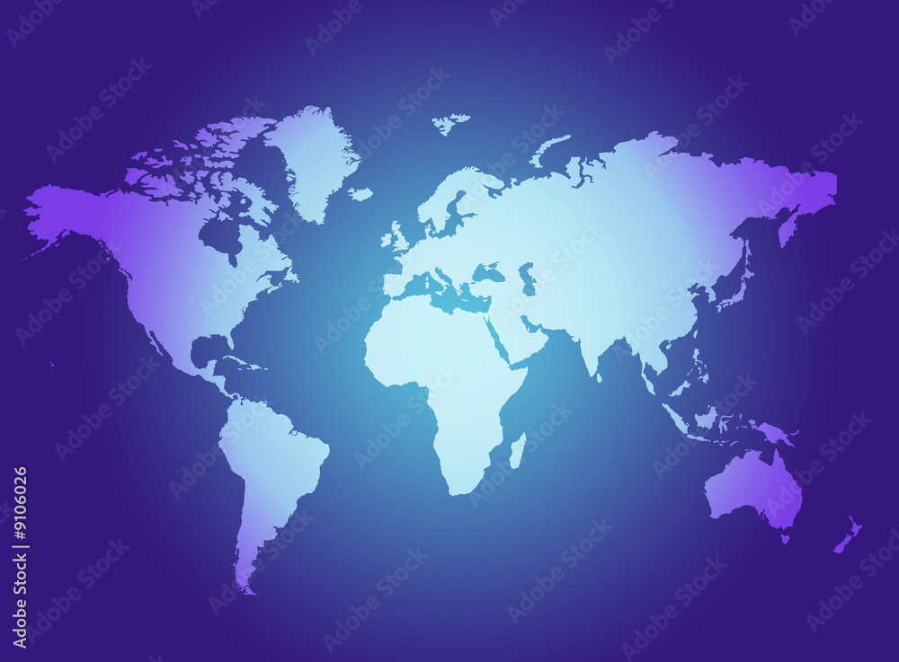 World Map Blue