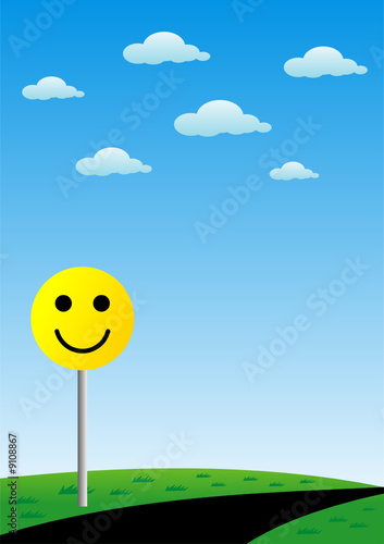 Smile road sign