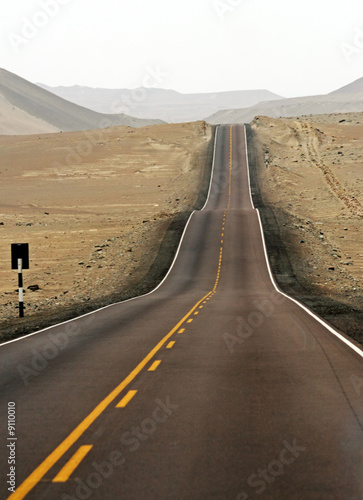 asphalt street in the midle of desert #9110010