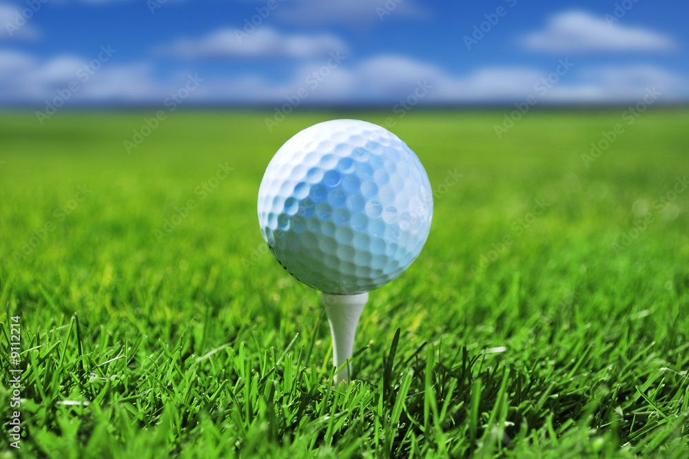 Golf ball on tee Golf ball on tee