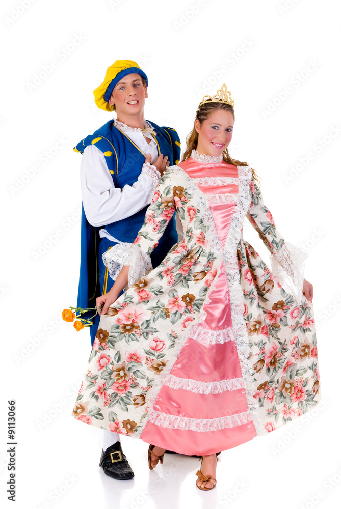 Halloween costume, Cinderella prince behind her. Halloween costume, Cinderella prince behind her.