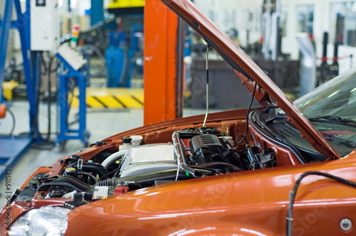 Car repair in workshop