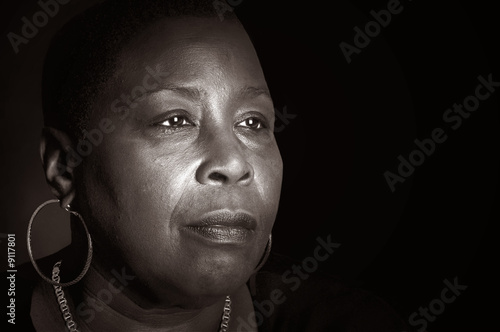 Fotografie, Obraz Powerful Portrait of a Afro American woman with wisdom