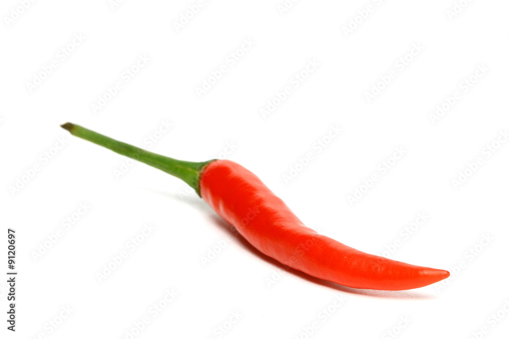 red hot chili pepper isolated on white