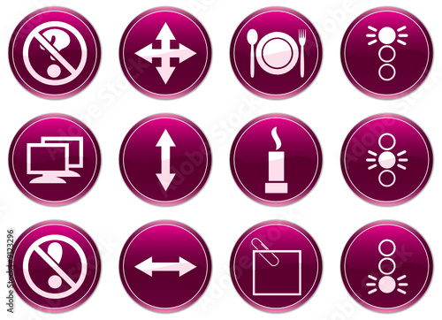 Gadget icons set. Purple - white palette. Vector illustration.