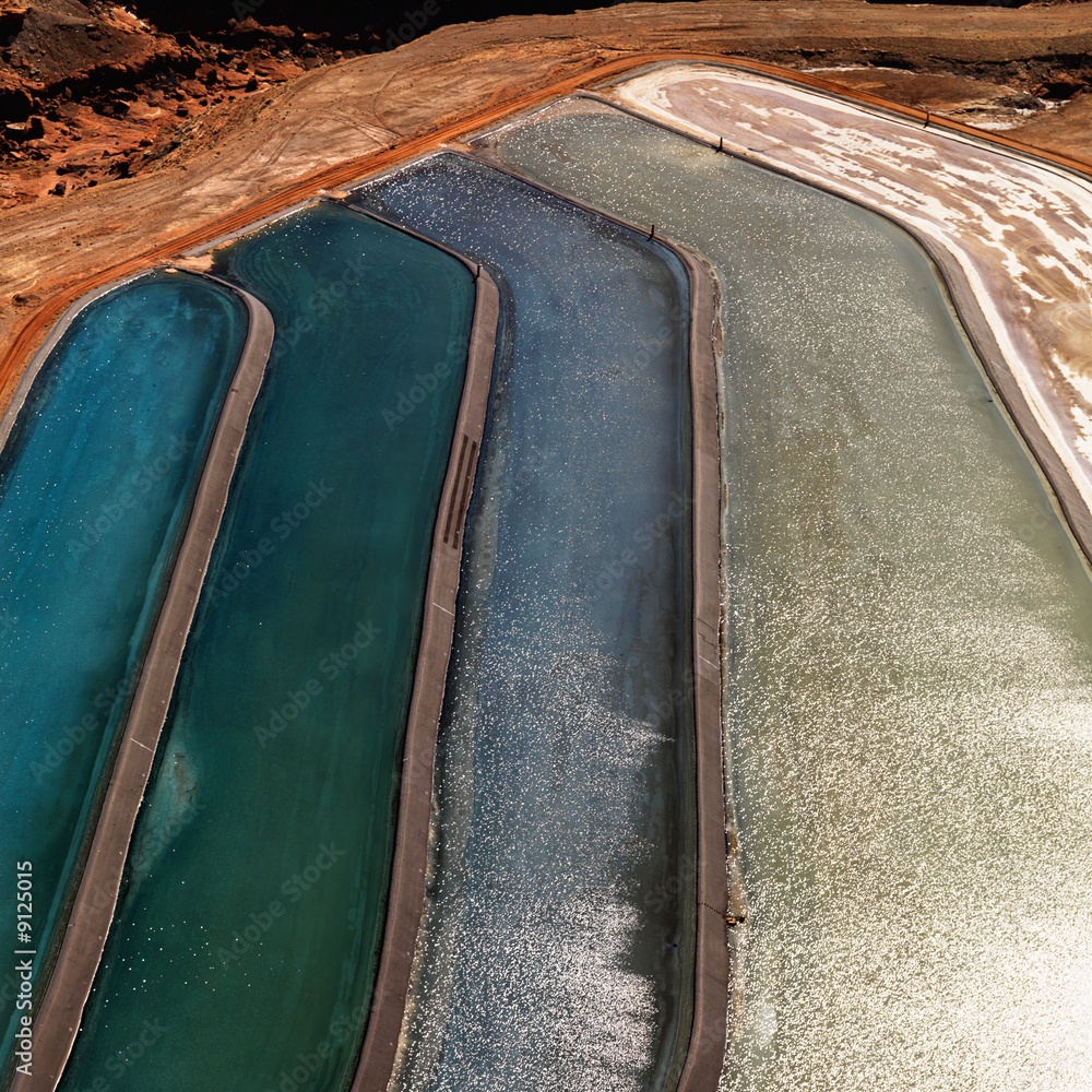 Naklejka premium Close up of tailings pond.