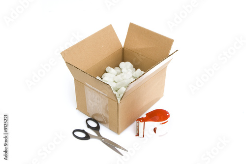 shipping supplies isolated against white background