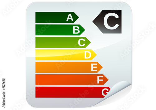 Sticker étiquette énergie classe C (détouré)