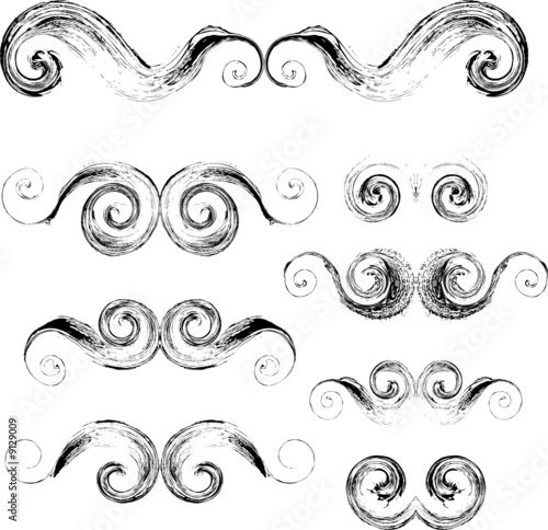 Collection of swirls elements. Good for frame design