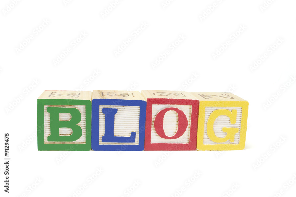 Aphabet Blocks - Blog on White background Aphabet Blocks - Blog on White background