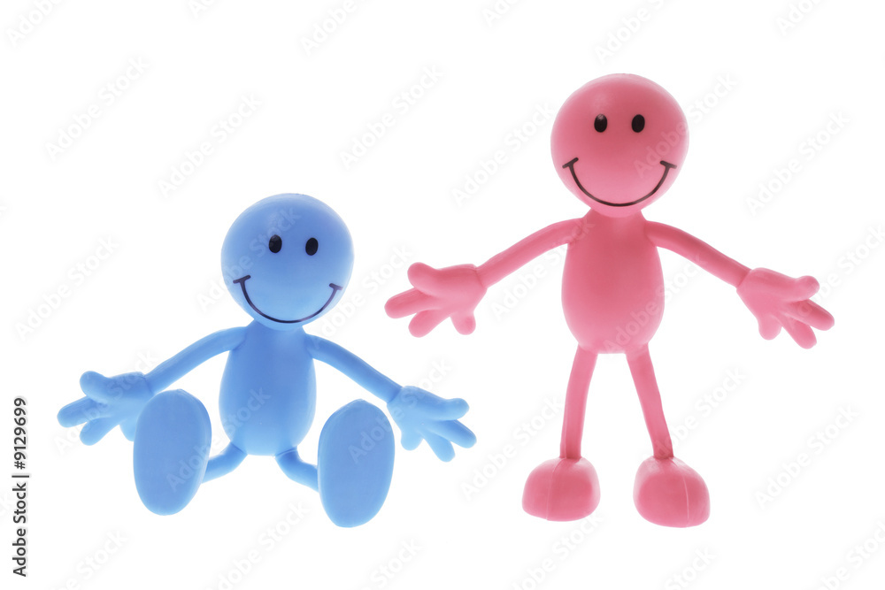 Smiley Rubber Figure on Isolated White Background Smiley Rubber Figure on Isolated White Background