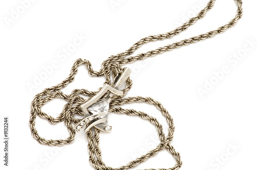 object on white - Silver chain with pendant